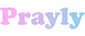 Colorful 'Prayly' logo with a gradient effect on a white background